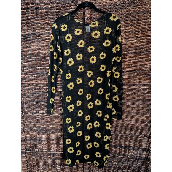 NYC Y2K Mesh Sunflower Open Front Duster Womens Medium Festival Country Cowgirl - Picture 5 of 7